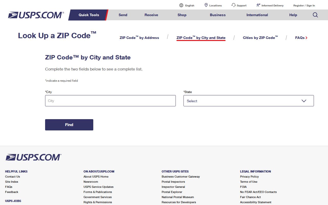 Clarksville ZIP code directory USPS delivery verification interface