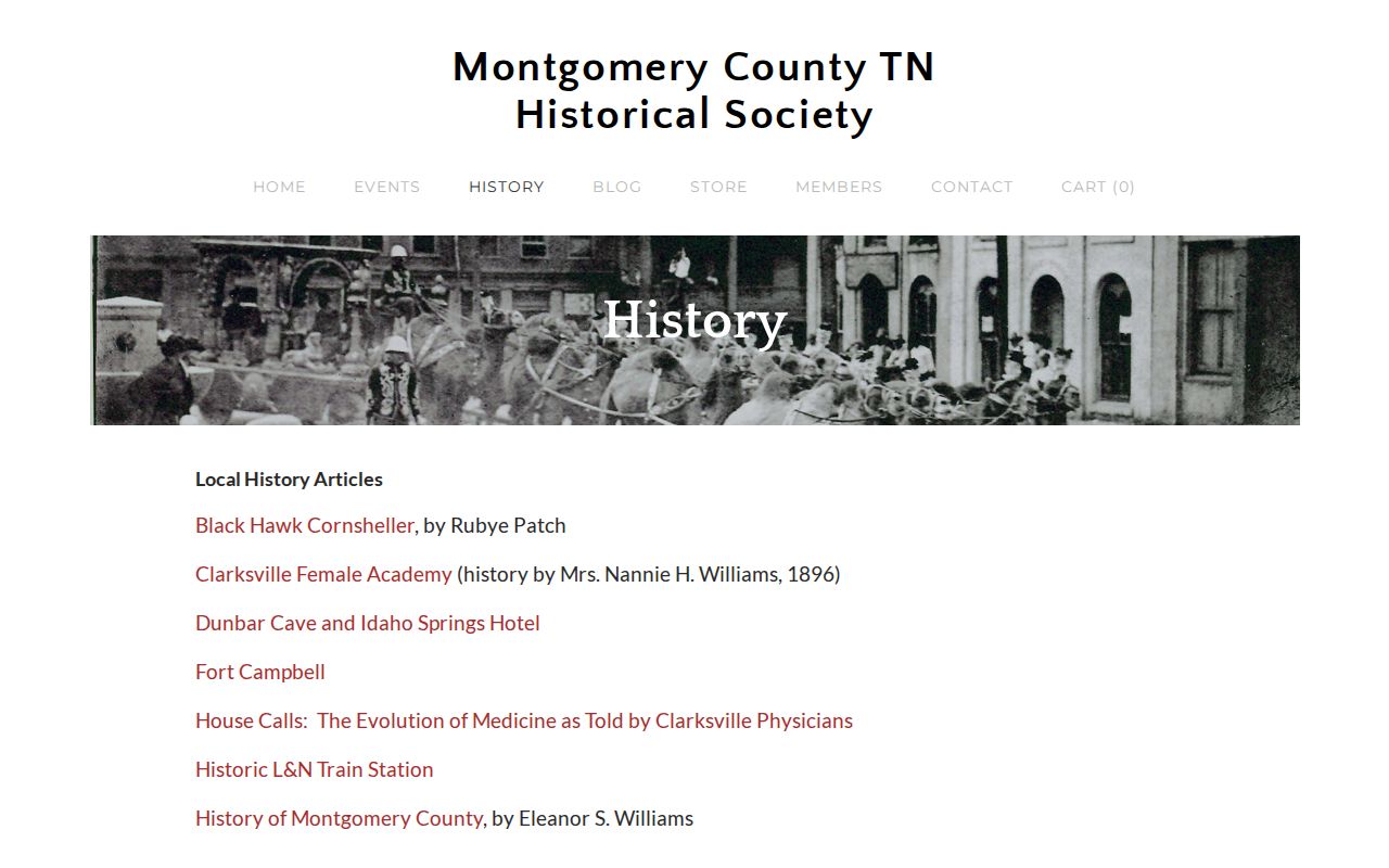 Clarksville city-directory title and historical society research page