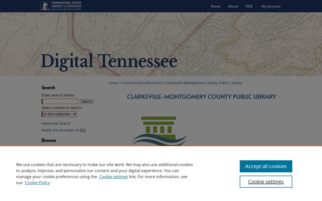 Clarksville city-directory research route at the state-hosted library digital collections entry